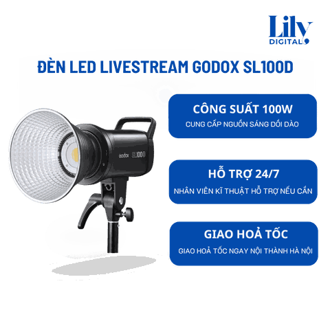 Cho Thuê Đèn Led Livestream Godox SL100D Tại Hà Nội | Ánh Sáng Mạnh, Chuẩn Studio
