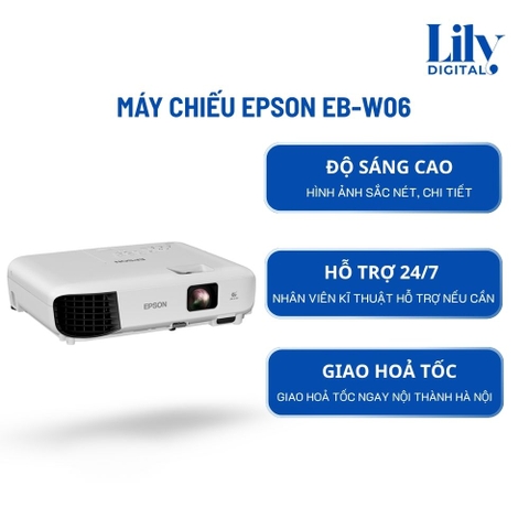 Cho Thuê Máy Chiếu Epson EB-W06 Tại Hà Nội – Giao Nhanh 24/7, Hình Ảnh Rõ, Dễ Setup