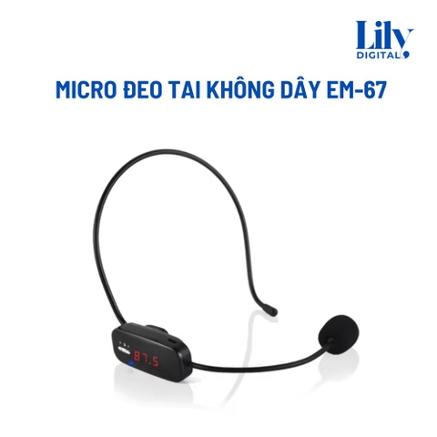 Cho Thuê Micro Đeo Tai Không Dây EM-67 Tại Hà Nội | Nhỏ Gọn, Dễ Dùng Cho Giảng Dạy & Sự Kiện