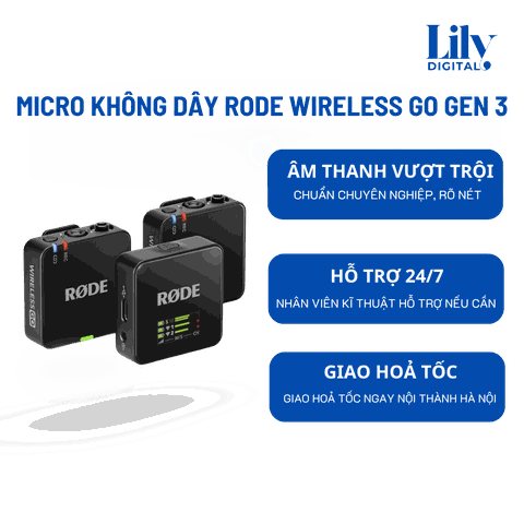 Cho Thuê Micro Không Dây RODE Wireless GO (Gen 3) Tại Hà Nội