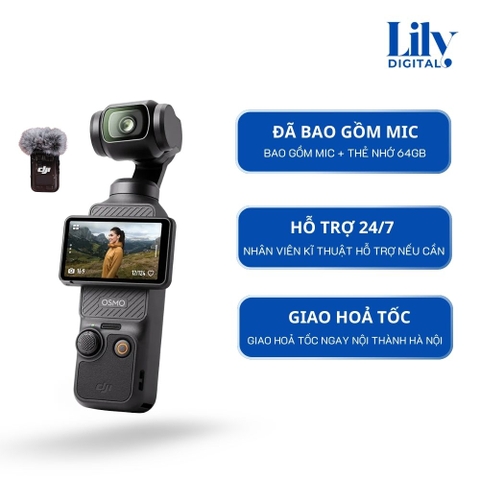 Cho Thuê DJI Pocket 3 Tại Hà Nội – Gimbal Camera Nhỏ Gọn, Quay Mượt