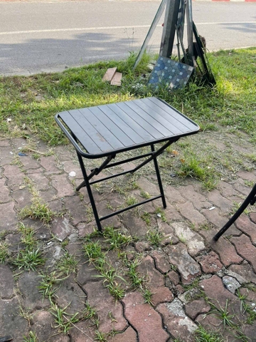 Bàn xếp khung sắt mặt nan-DQDKD