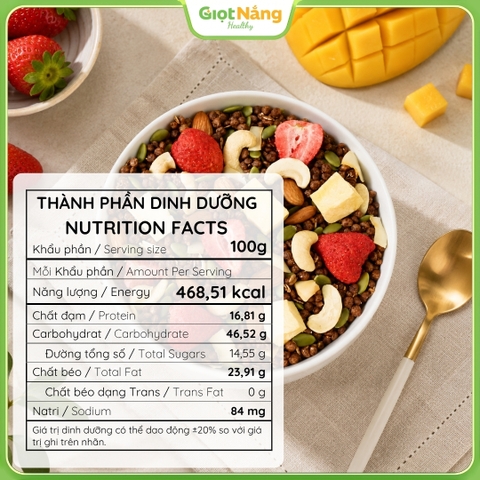 Premium Tropical Granola Ngũ cốc Vị Ca Cao 300 g