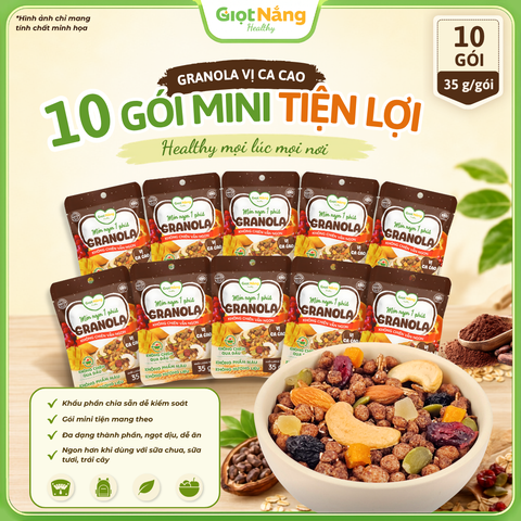 Granola Không Chiên Vẫn Ngon Vị Ca Cao Combo 10 Gói 35 g/gói