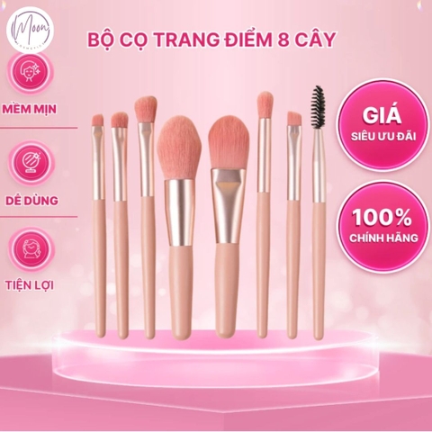 Bộ Cọ Makeup Cá Nhân 8 Cây Mini, Đầu Lông Mềm Mại, Chuyên Nghiệp, Dễ Dùng, Bền Đẹp