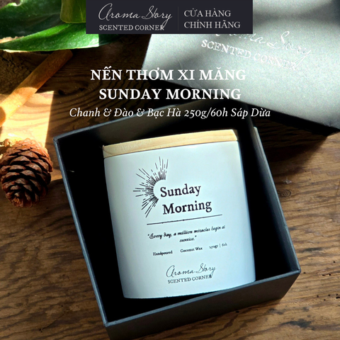 Nến Xi Măng Trắng 250g Sunday Morning