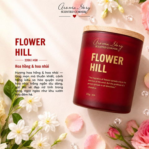 Nến Thủy Tinh 220g Flower Hill