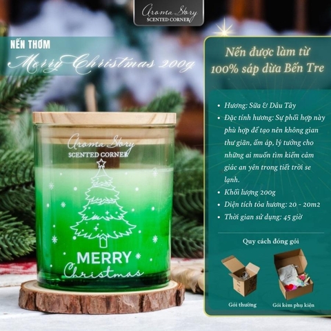 Nến Thủy Tinh 200g Merry Xmas