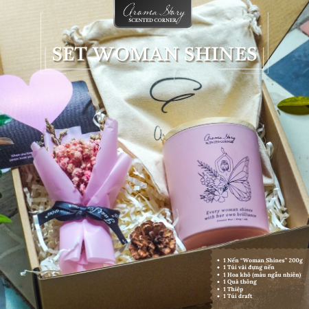 Nến Thủy Tinh 200g Women Shines - Gói Quà