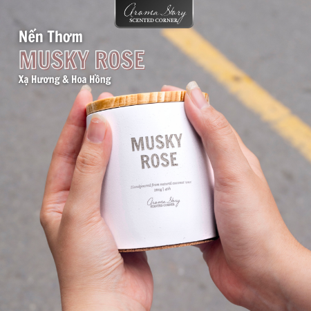 Nến Xi Măng Trắng 200g Musky Rose