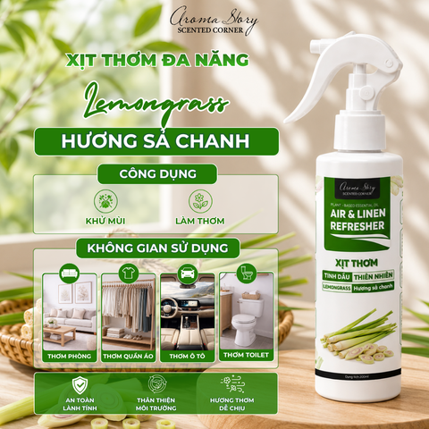 Xịt Thơm Phòng, Quần Áo Hương Sả Chanh