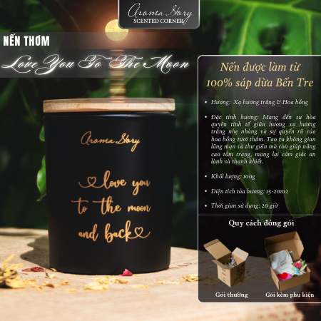 Nến Thủy Tinh 100g Love You To The Moon