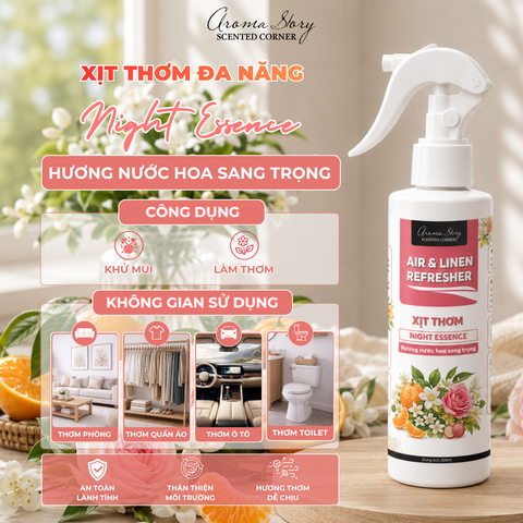 Xịt Thơm Phòng, Quần Áo Hương Night Essence
