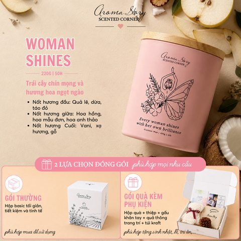 Nến Thủy Tinh 200g Women Shines - Gói Quà