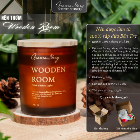 Nến Thủy Tinh 200g Wooden Room