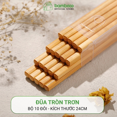 Bộ Đũa Tre BAMBOOO ECO trơn 10 đôi