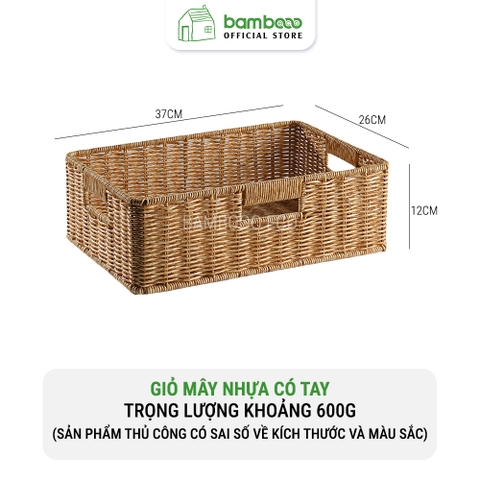 Giỏ mây nhựa có tay cầm