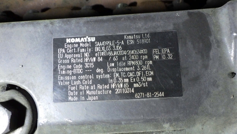 Xe nâng dầu cũ 4.5 tấn KOMATSU FD45T-10 Đời 2011 (Dịch Càng - Càng Dài 2.35m)