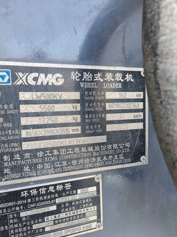 Máy xúc lật 5 tấn XCMG LW500KN Bản Cần Dài (Đời 2020) - Gầu 3.5 - 4.2 m3