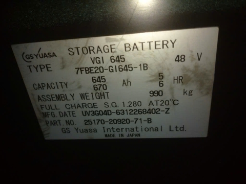 Xe nâng điện cũ 2 tấn TOYOTA 7FBE20 (Nâng Cao 6.5m - Chuyên Kho Hẹp)