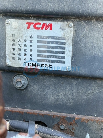 Xe nâng dầu 3 tấn TCM FHD30T3A/2Z900916 năm 2012