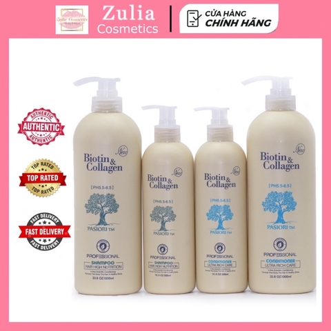 [FREE SHIP] Combo 2 chai dầu gội xả Biotin Collagen 1000ml Chống gãy rụng
