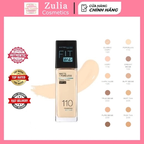 Kem Nền Maybelline Fit Me Mịn Nhẹ Kiềm Dầu Matte Poreless Foundation 30ml