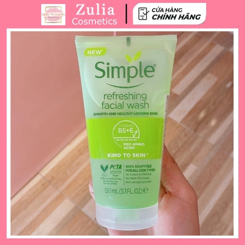 Sữa rửa mặt Simple siêu lành tính