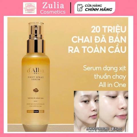 Xịt khoáng serum D'ALBA Căng Bóng Da dưỡng ẩm 100ml
