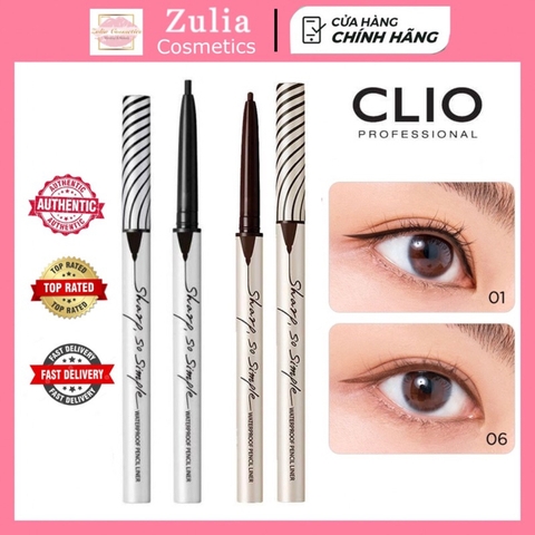 Chì Kẻ Mắt Clio Chống Nước Sharp So Simple Waterproof Pencil Liner (0.65ml)