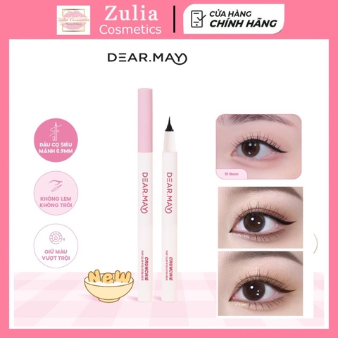 Bút Kẻ Mắt Dạ DEARMAY Crunchie kẻ mắt nước siêu mảnh thuần chay chống nước lâu trôi không lem Eyeliner 0.5g