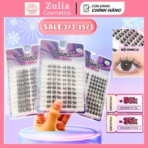 Lông Mi Giả chùm Tranci siêu đẹp kết sợi đều, lông mi cụm tự nhiên makeup chuyên nghiệp