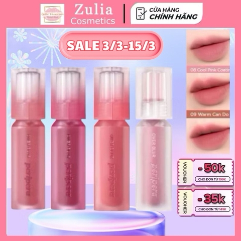 Son Kem Lỳ Peripera Over BLUR TINT kem nhung mịn bền màu  3.5g