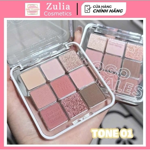 [GOGO TALES] Bảng Phấn Mắt GOGO TALES 9 Ô Nhũ Lì Loge Dream Trang điểm mắt Tone hồng