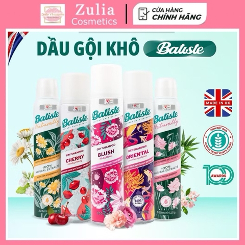 Dầu Gội Khô Batiste Dry Sampoo Giúp Tóc Bồng Bềnh 200ml Hết Ngứa, Hết Bết Dính Tóc Bồng Bềnh Tức Thì