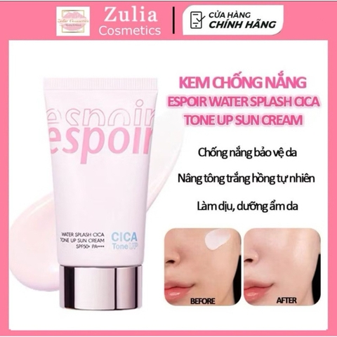 Kem Chống Nắng Nâng Tone Espoir Water Splash Cica Tone Up Sun Cream SPF50+ PA++++