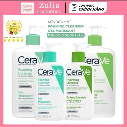 [HÀNG CÔNG TY] Sữa Rửa Mặt CERAVE Sạch Sâu, Dưỡng Ẩm, Tẩy Da Chết Dịu Nhẹ Cerave Developed Foaming Cleanser