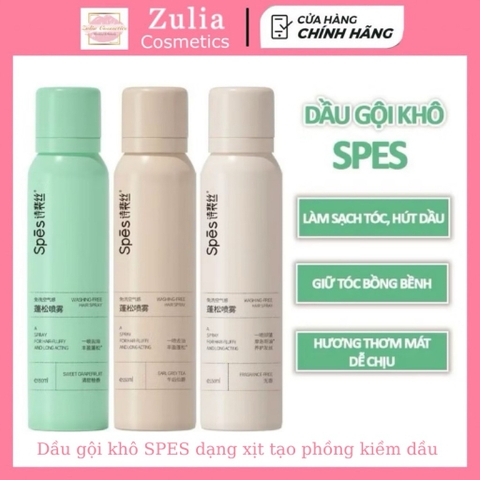 [SPES] Dầu gội khô SPES dạng xịt tạo phồng kiềm dầu cấp tốc 3 mùi hương, giữ nếp tóc đến 8 tiếng 150ml