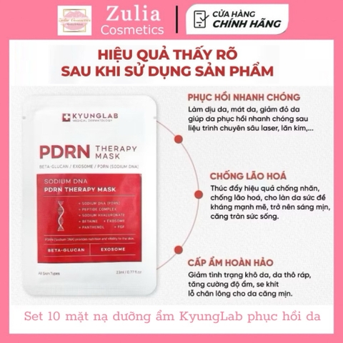 Set 10 mặt nạ dưỡng ẩm KyungLab PDRN phục hồi da ngăn ngừa lão hoá da