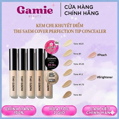 [THE SAEM] Kem che khuyết điểm The Saem Cover Perfection Tip Concealer Spf28 PA++ (6.5g) lâu trôi Hàn Quốc