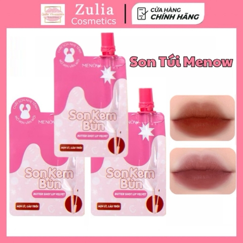 [MENOW] Son kem bùn dạng túi Menow Butter Shot Lip Velvet 1g