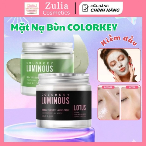 Mặt Nạ Bùn Trà Xanh Dành Cho Da Dầu Mụn Colorkey Luminous Green Tea Purifying Clay Mask 60g
