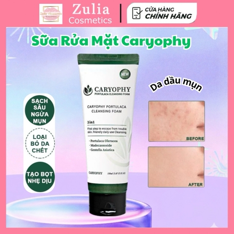 Sữa Rửa Mặt Caryophy Làm Sạch Sâu, Phục Hồi Da Portulaca Cleansing Foam 150ML - Ngăn Ngừa Mụn Giảm Thâm