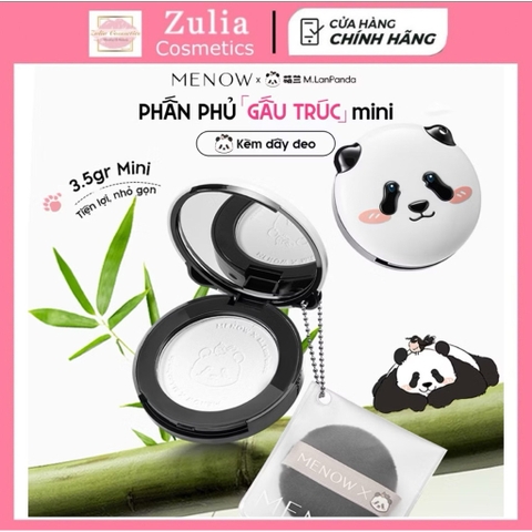 [Mini] Phấn phủ MENOW MENGLAN PANDA màu P01 bản MINI 3.5GR có dây đeo