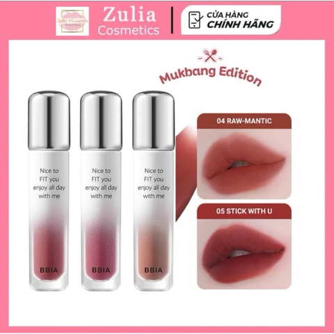 [Mukbang Edition] Son Tint Bóng Bbia Mukbang Water Fit Tint son tint bóng lâu trôi, căng mọng, bền màu Zuliacosmetics