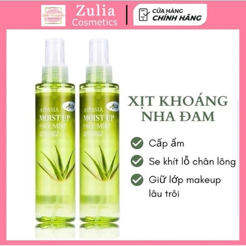 Xịt khoáng Lô Hội Aspasia Moist Up Face Mist Dưỡng Ẩm Căng Bóng Da 150ml Hàn Quốc