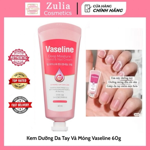 Kem Dưỡng Da Tay Và Móng Vaseline 24h Deep Moisture Hand & Nail Cream 60ml Hàn Quốc Hương Hoa Hồng Giúp Da Mềm Mại