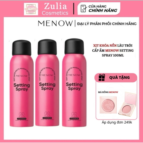 Xịt khóa nền MENOW 100ml – Giữ lớp trang điểm bền màu, kiềm dầu, không trôi