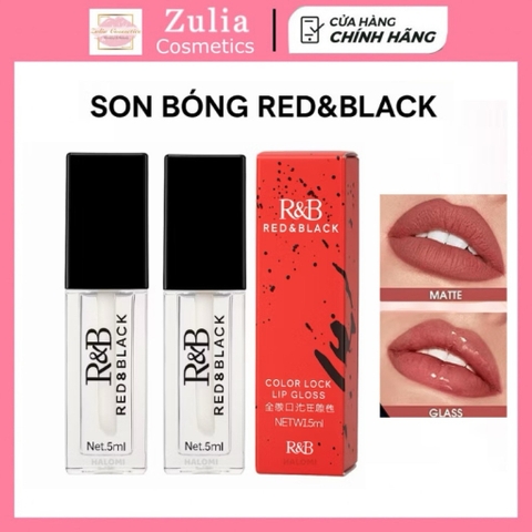Son bóng Red&Black không màu trong suốt giúp dưỡng ẩm căng bóng môi chiết xuất tự nhiên