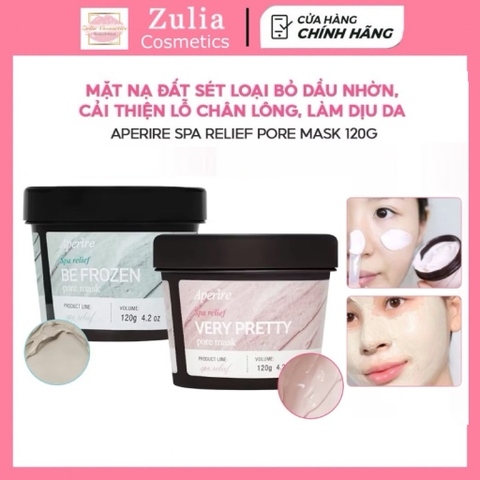 [APERIRE] Mặt Nạ Đất Sét Loại Bỏ Dầu Nhờn, Thu Nhỏ Lỗ Chân Lông Aperire Spa Relief Pore Mask 120g (Nhập Khẩu Chính Hãng)